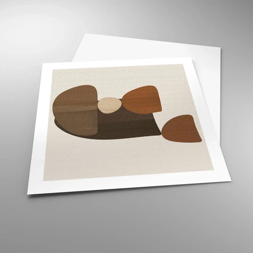 Poster - Composition in Brown - 50x50 cm