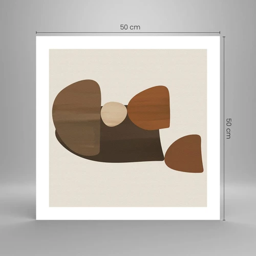 Poster - Composition in Brown - 50x50 cm