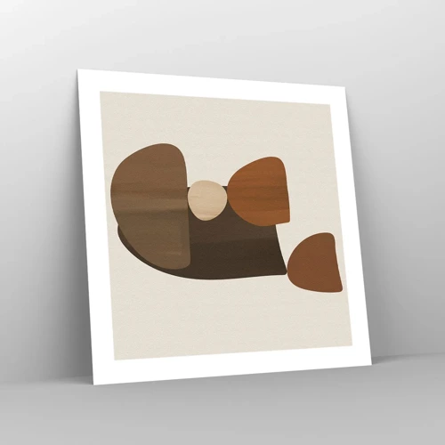 Poster - Composition in Brown - 50x50 cm