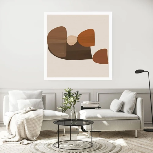 Poster - Composition in Brown - 50x50 cm