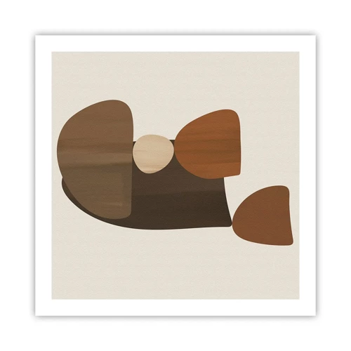 Poster - Composition in Brown - 60x60 cm