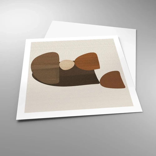 Poster - Composition in Brown - 60x60 cm