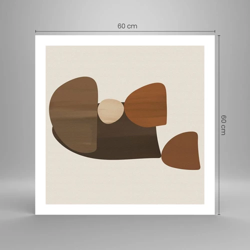 Poster - Composition in Brown - 60x60 cm