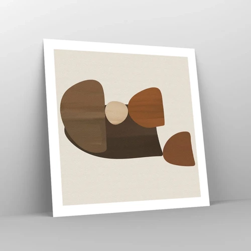 Poster - Composition in Brown - 60x60 cm