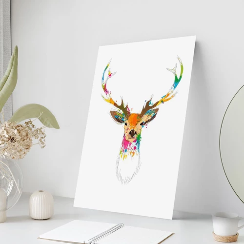 Poster - Deer Bathed in Colour - 50x70 cm