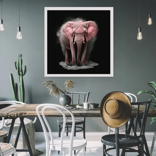 Poster - Don't Think About a Pink Elephant! - 40x40 cm