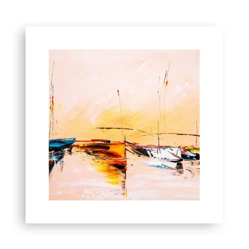 Poster - Evening at the Harbour - 30x30 cm