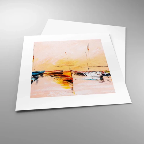 Poster - Evening at the Harbour - 30x30 cm