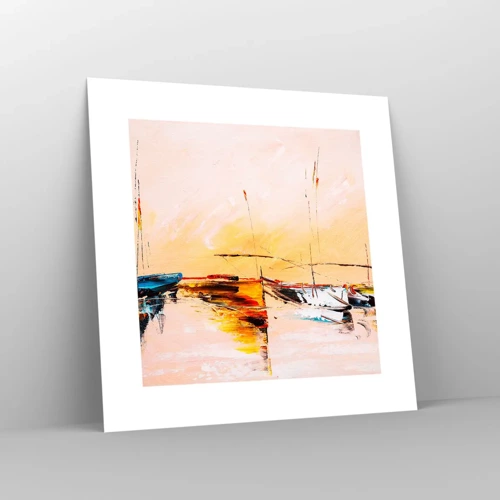 Poster - Evening at the Harbour - 30x30 cm