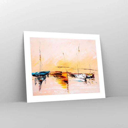 Poster - Evening at the Harbour - 50x40 cm