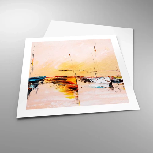 Poster - Evening at the Harbour - 50x50 cm