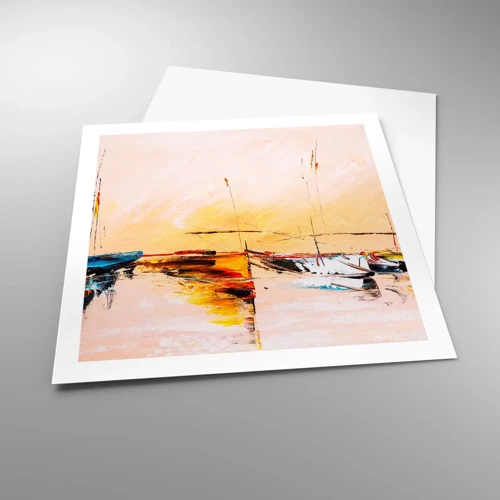 Poster - Evening at the Harbour - 60x60 cm