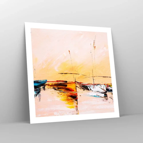 Poster - Evening at the Harbour - 60x60 cm