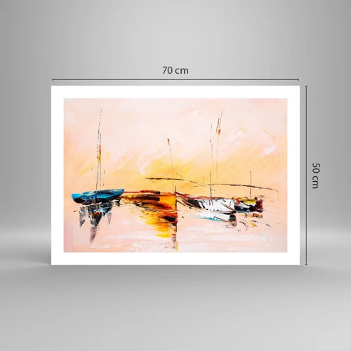 Poster - Evening at the Harbour - 70x50 cm