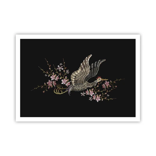 Poster - Exotic, Embroidered Bird - 100x70 cm