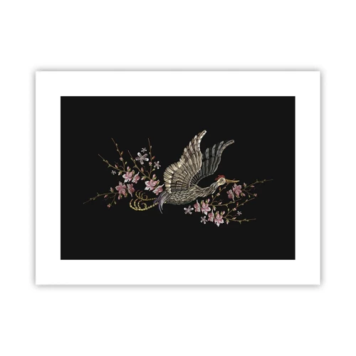 Poster - Exotic, Embroidered Bird - 40x30 cm