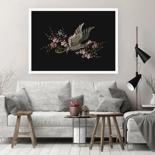 Poster - Exotic, Embroidered Bird - 70x50 cm