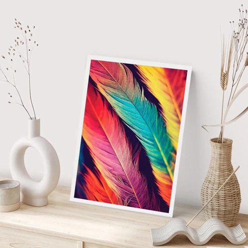 Poster - Feathered Rainbow - 40x50 cm