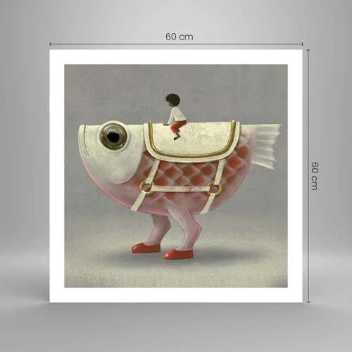 Poster - Fish Jockey - 60x60 cm