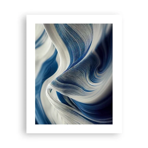 Poster - Fluidity of Blue and White - 40x50 cm
