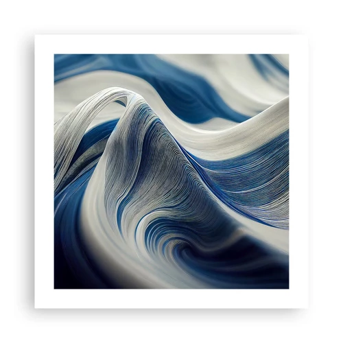 Poster - Fluidity of Blue and White - 50x50 cm