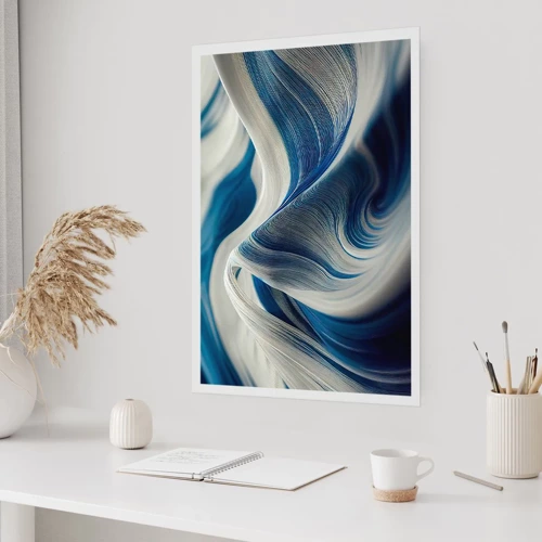 Poster - Fluidity of Blue and White - 50x70 cm