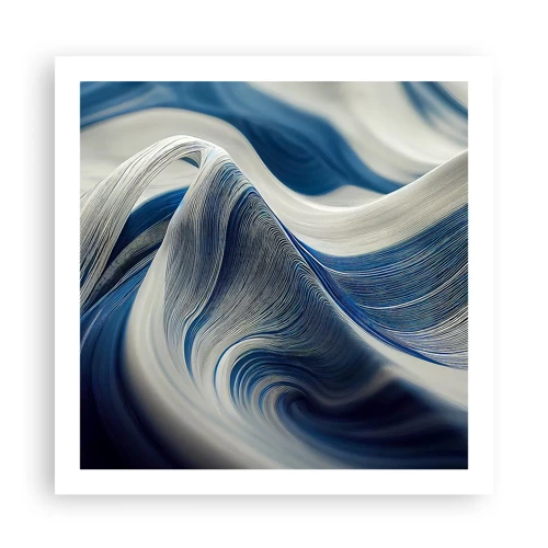 Poster - Fluidity of Blue and White - 60x60 cm