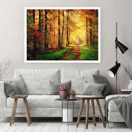 Poster - Forest Golden silence - 40x30 cm