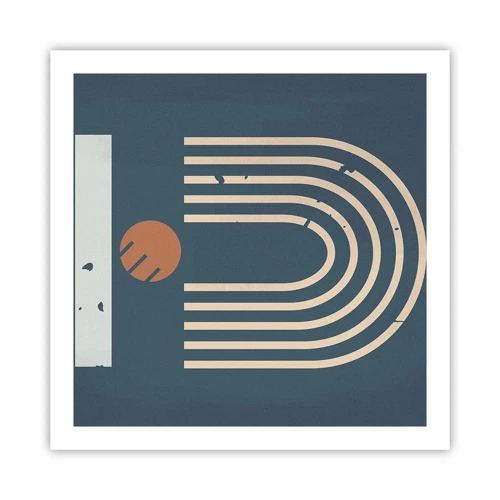 Poster - Geometry on Navy Blue - 60x60 cm