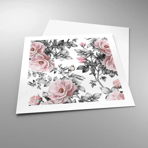 Poster - Getting Lost in Rose Flowers - 50x50 cm