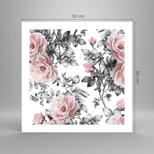 Poster - Getting Lost in Rose Flowers - 50x50 cm