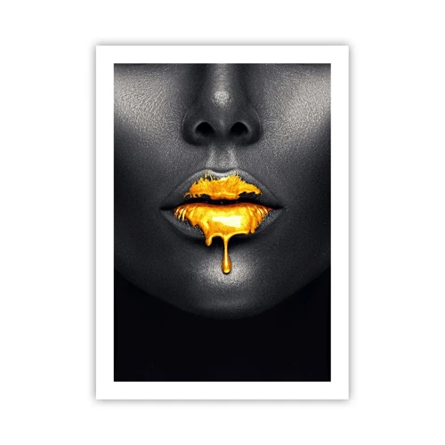 Poster - Golden Lips - 50x70 cm