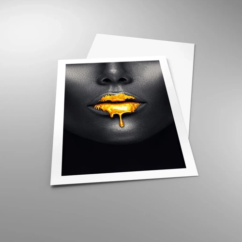 Poster - Golden Lips - 50x70 cm