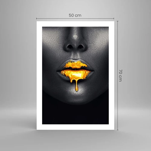 Poster - Golden Lips - 50x70 cm