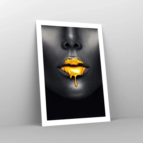 Poster - Golden Lips - 50x70 cm