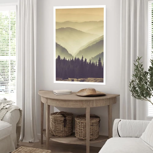 Poster - In a Faraway Land, Past the Mountains - 30x40 cm