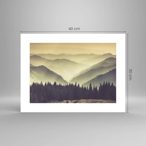 Poster - In a Faraway Land, Past the Mountains - 40x30 cm