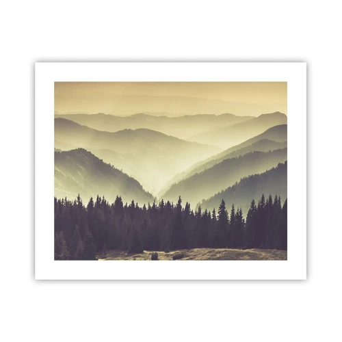 Poster - In a Faraway Land, Past the Mountains - 50x40 cm