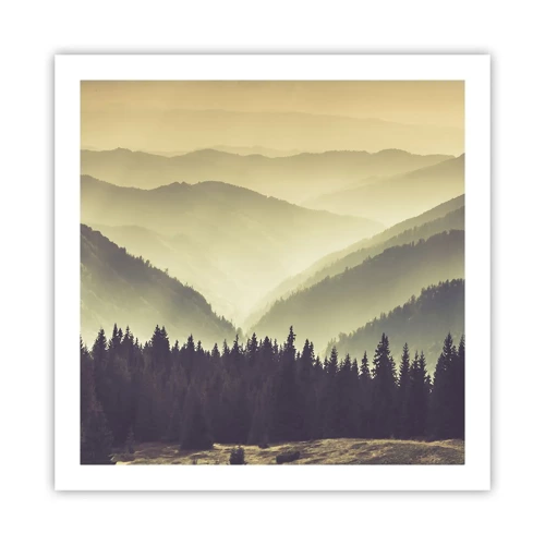 Poster - In a Faraway Land, Past the Mountains - 60x60 cm