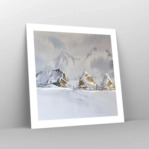 Poster - In a Snowy Valley - 50x50 cm
