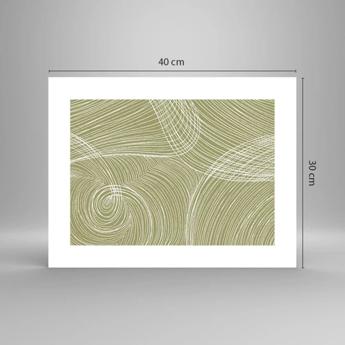 Poster - Intricate Abstract in White - 40x30 cm