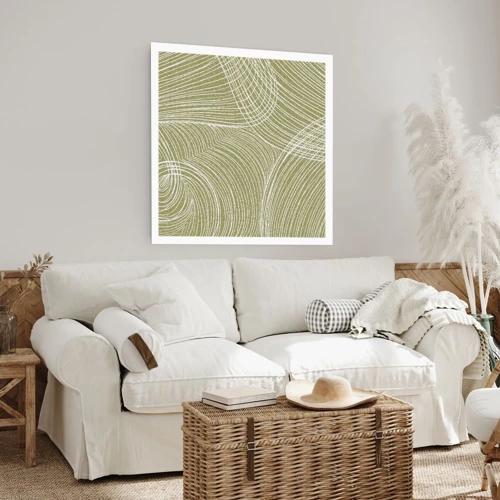 Poster - Intricate Abstract in White - 40x40 cm