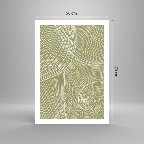 Poster - Intricate Abstract in White - 50x70 cm