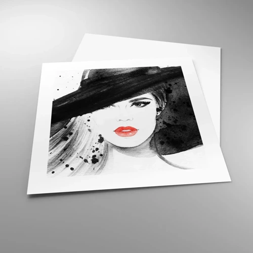 Poster - Lady in Black - 40x40 cm