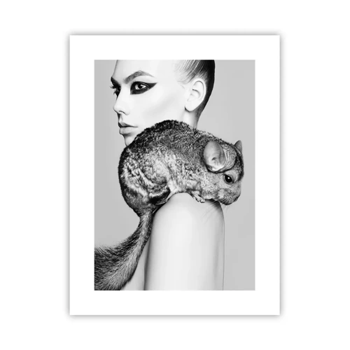 Poster - Lady with a Chinchilla - 30x40 cm