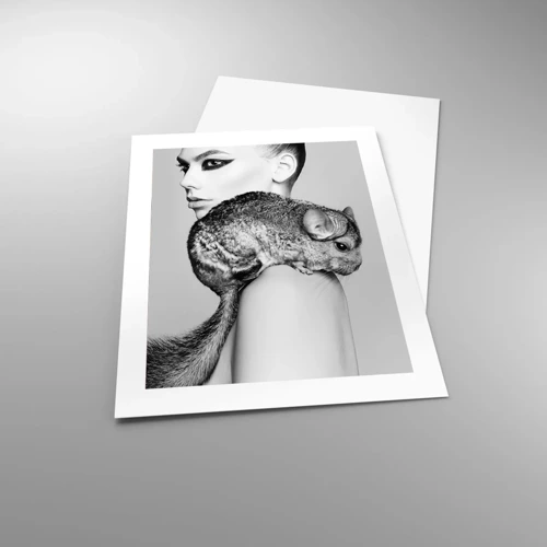 Poster - Lady with a Chinchilla - 40x50 cm