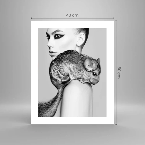 Poster - Lady with a Chinchilla - 40x50 cm