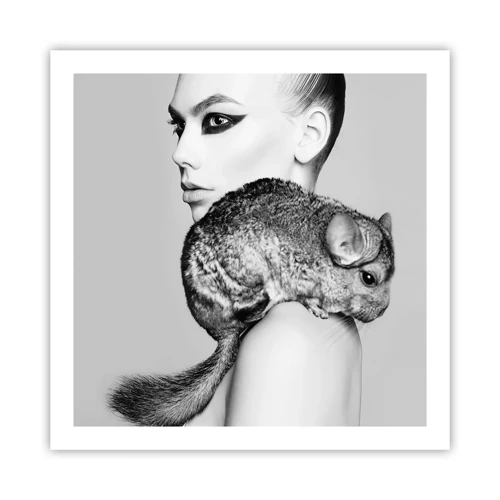 Poster - Lady with a Chinchilla - 60x60 cm
