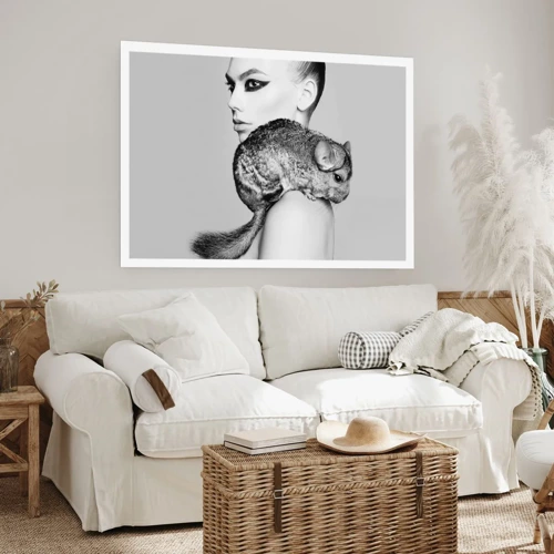 Poster - Lady with a Chinchilla - 91x61 cm