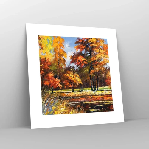 Poster - Landscape in Gold and Brown - 30x30 cm